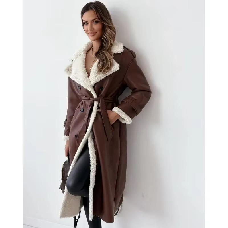 Ottilie Women's Jacket | Faux Fur, Lapel, Long Sleeve