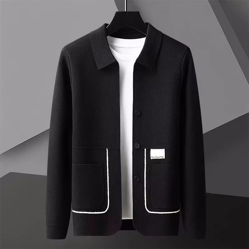 Griffin Men's Cardigan - fabric and finish detail