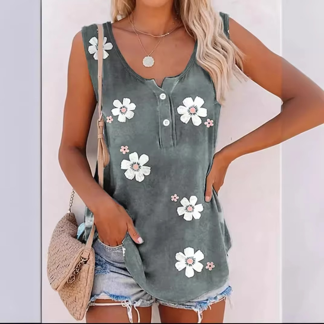 Ulla Women's Floral Vest - styled view