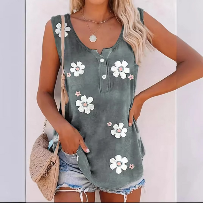 Ulla Women's Floral Vest - styled view