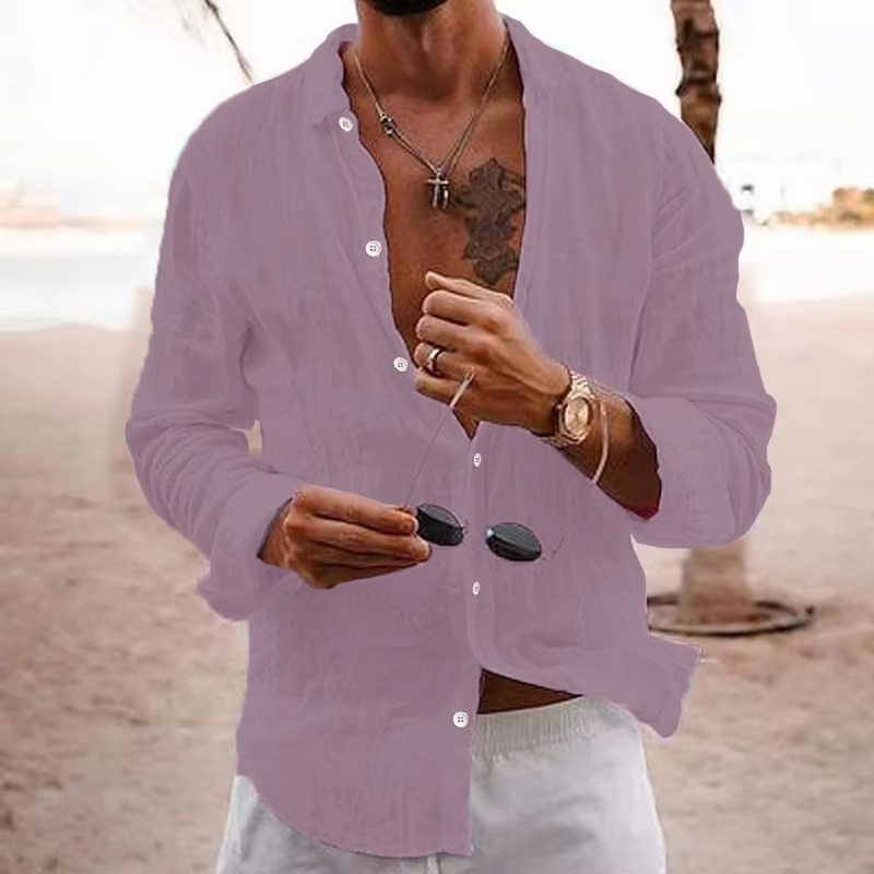 Rufus Men's Linen Shirt - full-length view