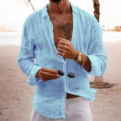 Rufus Men's Linen Shirt - flat lay