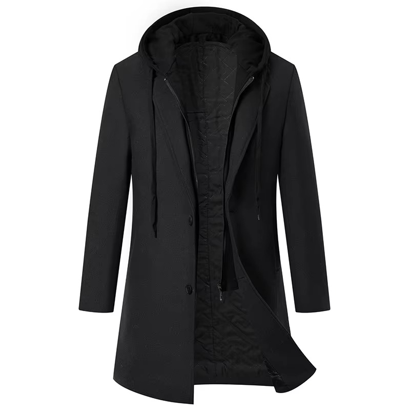Theo Men's Trench Coat - fabric and finish detail