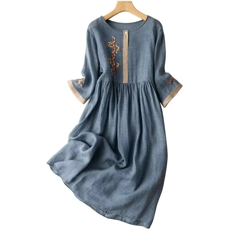 Jolie Women's Linen Dress - back view