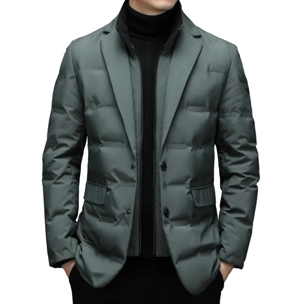 Ezra Men's Quilted Coat - fabric and finish detail