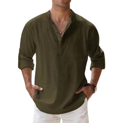 Ulric Men's Linen Shirt - back view