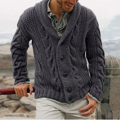Soren Men's Cardigan - fabric and finish detail