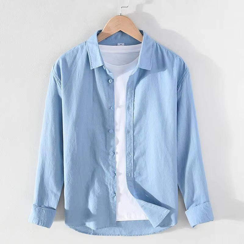 Vance Men's Linen Shirt - close-up detail