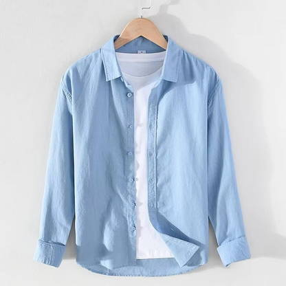 Vance Men's Linen Shirt - close-up detail
