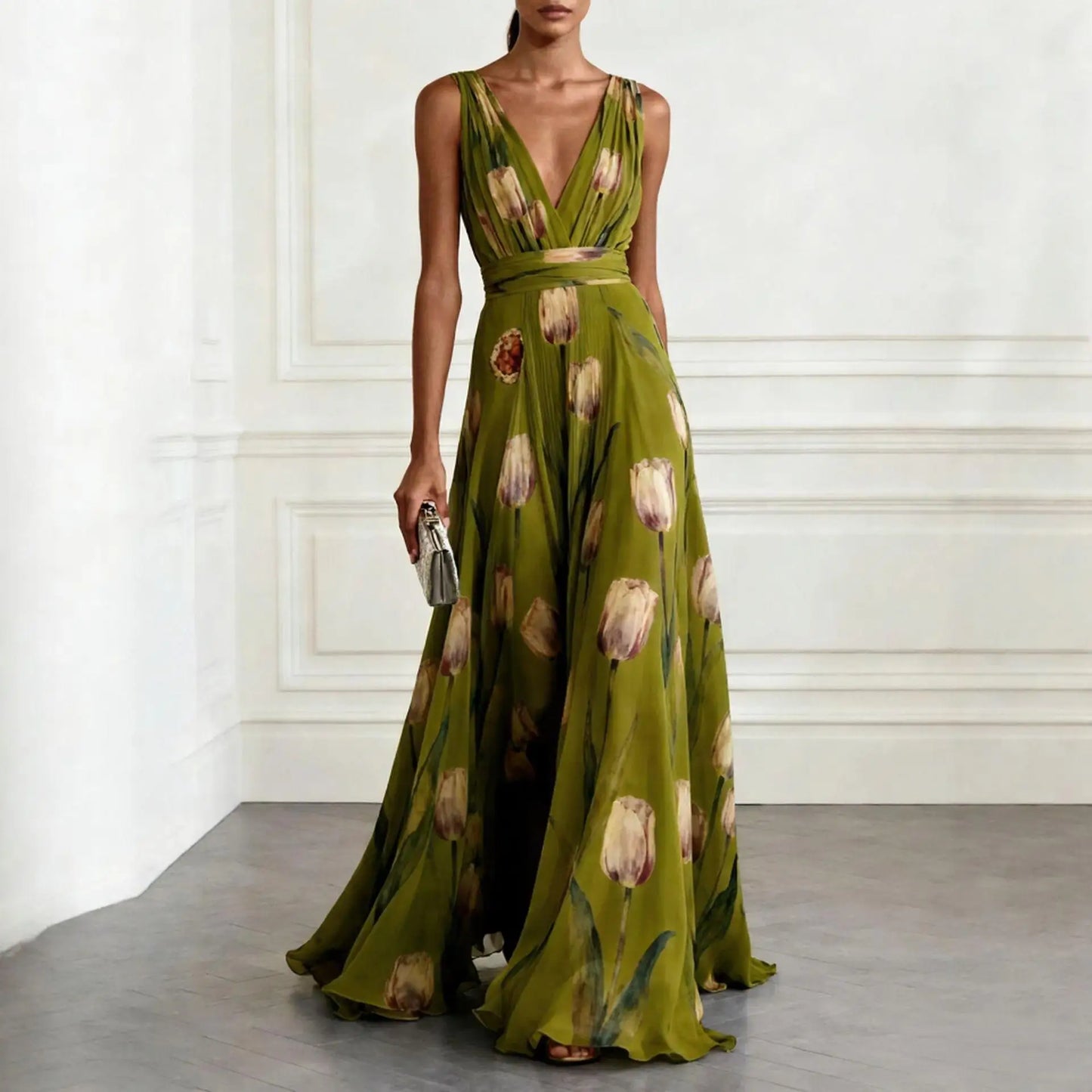 Wilda Women's Floral Maxi Dress - back view
