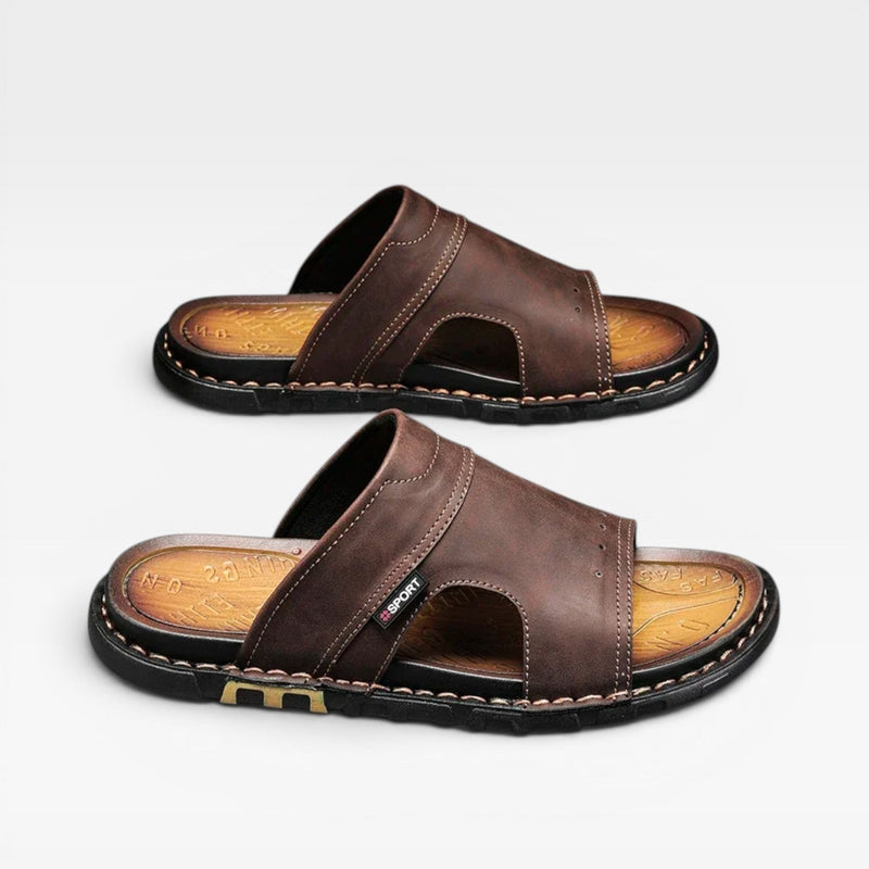 Ambrose Men's Sandals | Slip, Leather, Flat