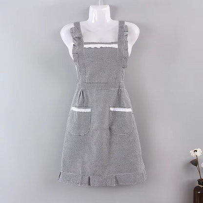 Ember Plaid Apron - shown in use