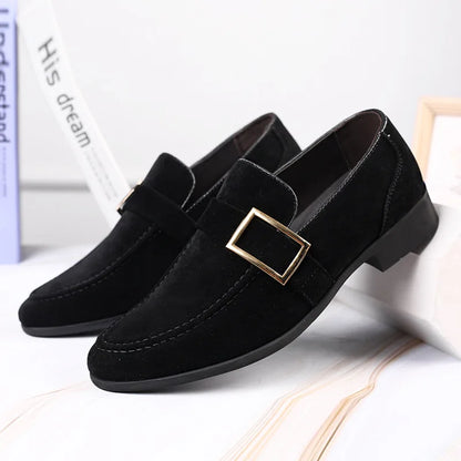 Tristan Men's Block Heel Loafers - close-up detail