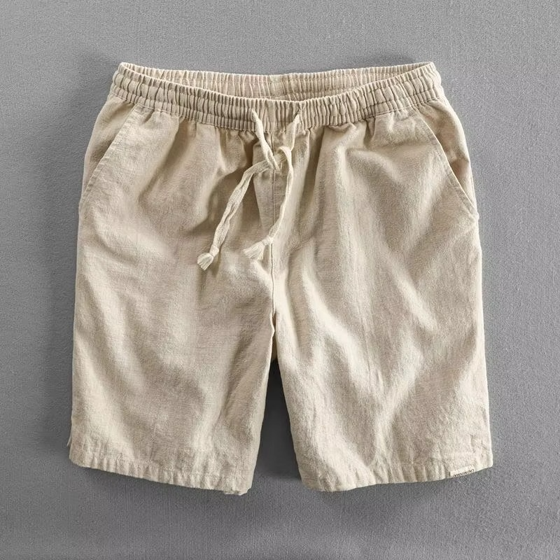 Zane Men's Linen Shorts - fabric and finish detail