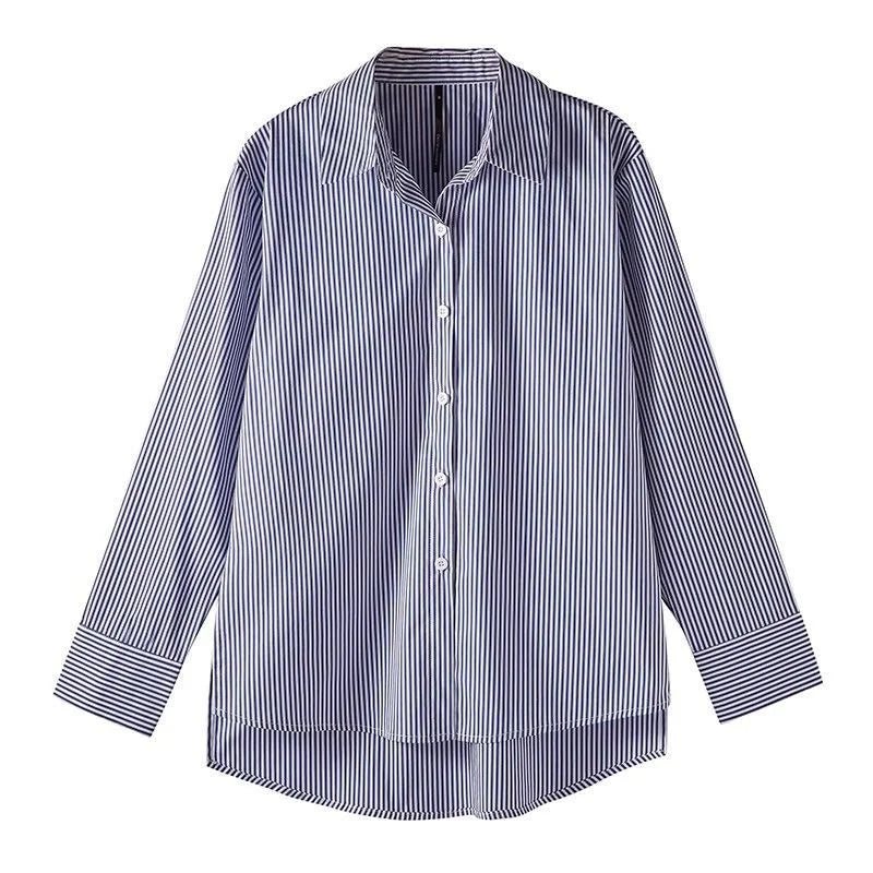 Mira Women's Striped Blouse - shown in use