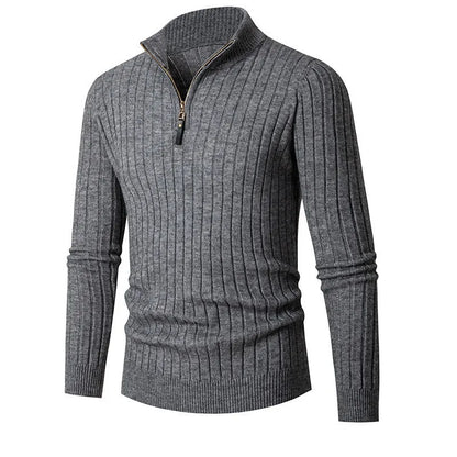 Theo Men's Ribbed Knit Sweater - flat lay