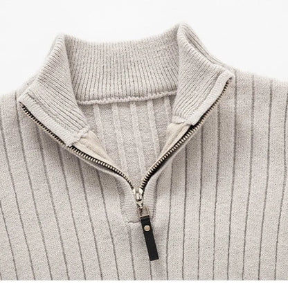 Theo Men's Ribbed Knit Sweater - styled view