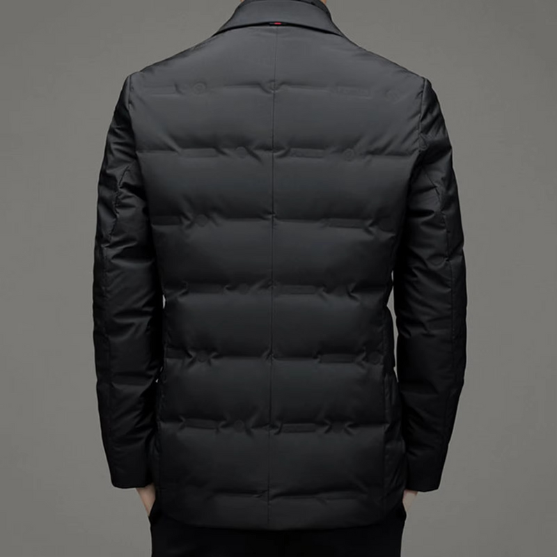 Ezra Men's Quilted Coat - close-up detail