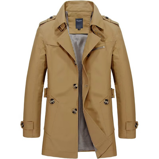 Ezra Men's Trench Coat - front view