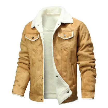 Nolan Men's Suede Coat - fabric and finish detail