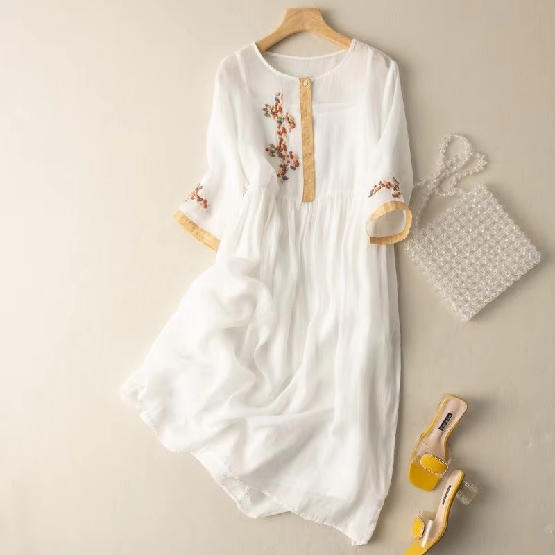 Jolie Women's Linen Dress - front view