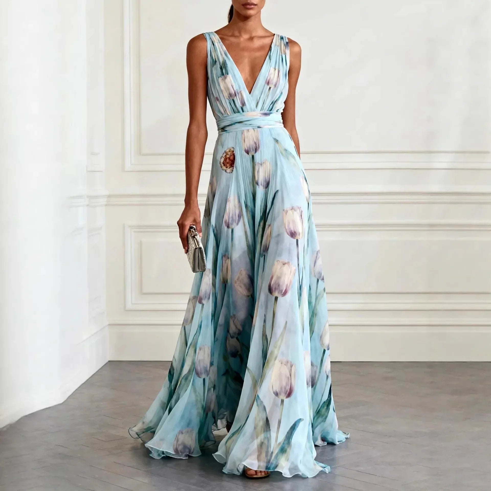 Wilda Women's Floral Maxi Dress - front view