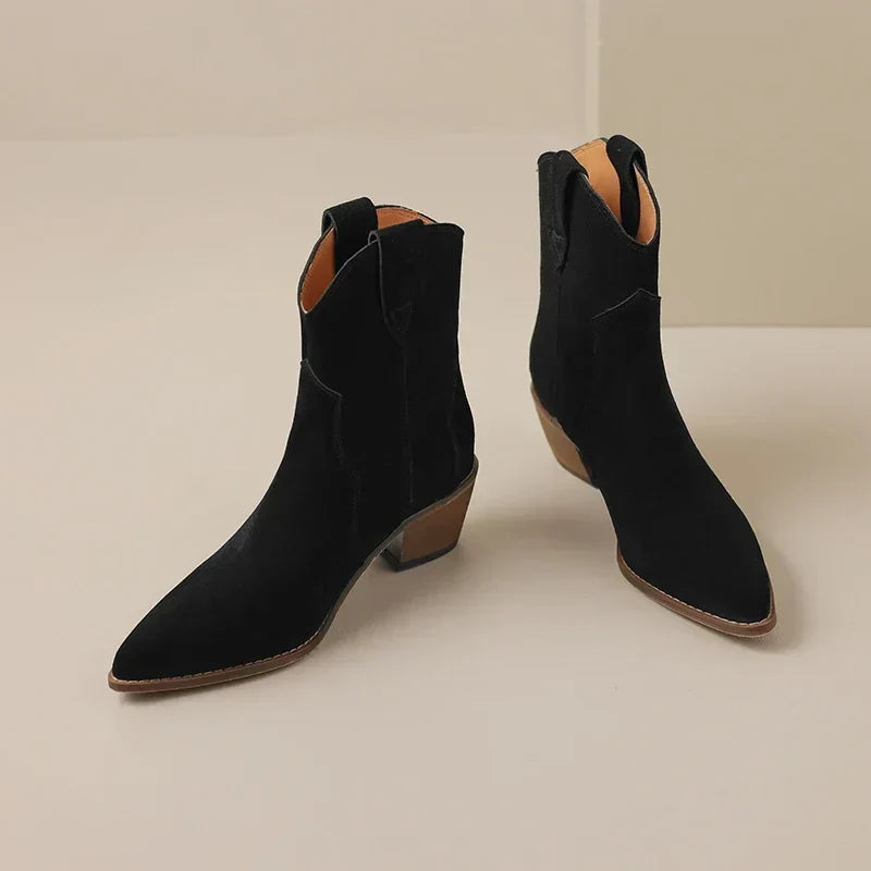 Tamsin Women's Suede Ankle Boots - full-length view