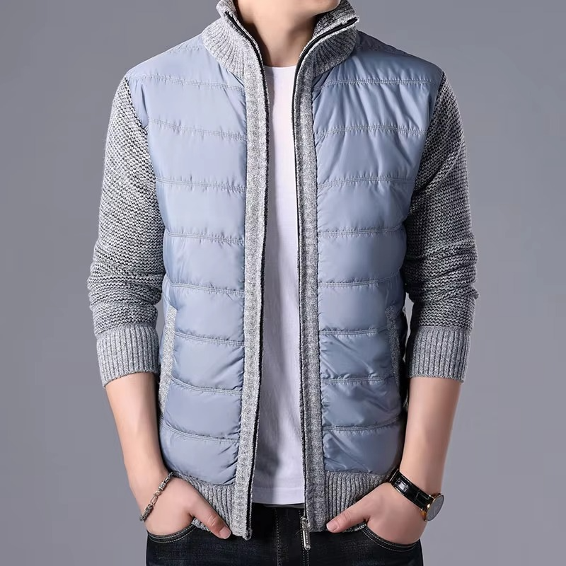 Marlow Men's Cardigan | Patchwork, Slim Fit, Knit