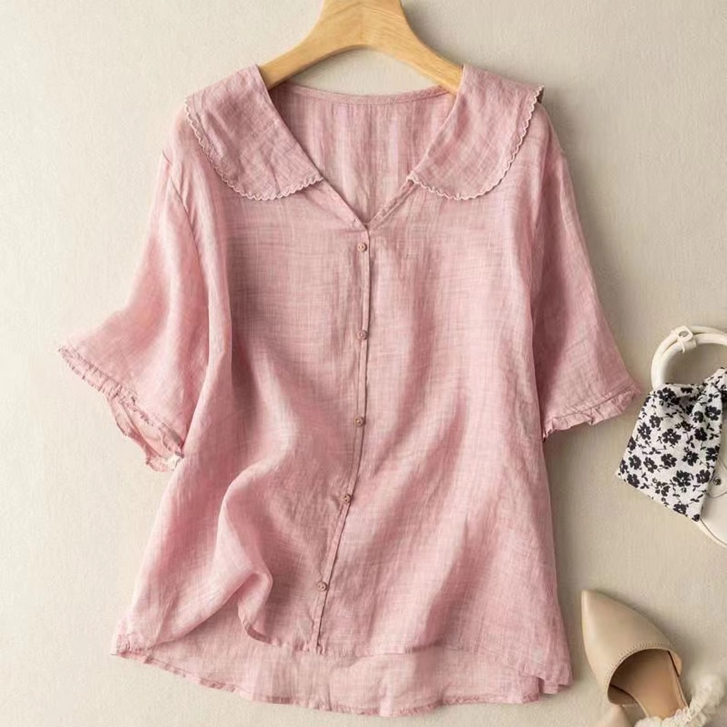 Esme Women's Linen Top - full-length view
