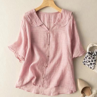 Esme Women's Linen Top - full-length view