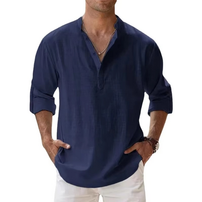 Ulric Men's Linen Shirt - flat lay