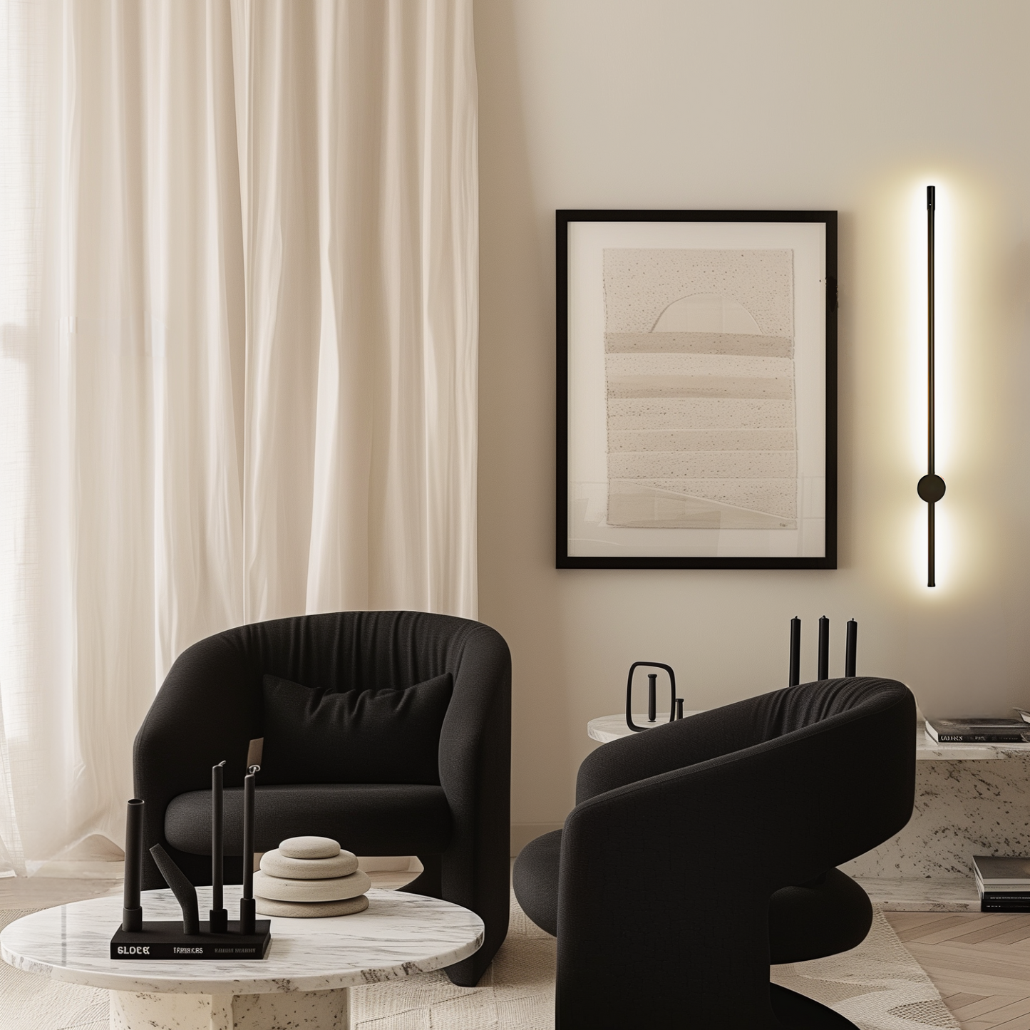 SaberLight | Stylish Modern Black Satin Wall Sconce Light Fixture 2