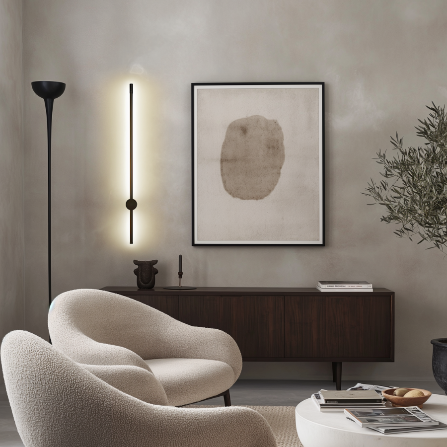 SaberLight | Stylish Modern Black Satin Wall Sconce Light Fixture 4