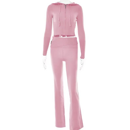 Kaia Women's Ribbed Knit Trousers - close-up detail