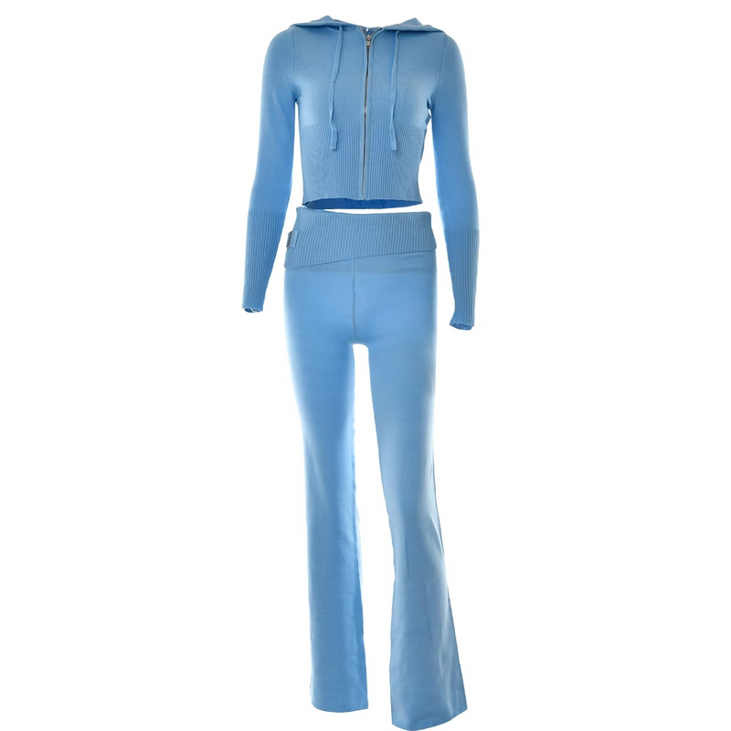 Kaia Women's Ribbed Knit Trousers | Hooded