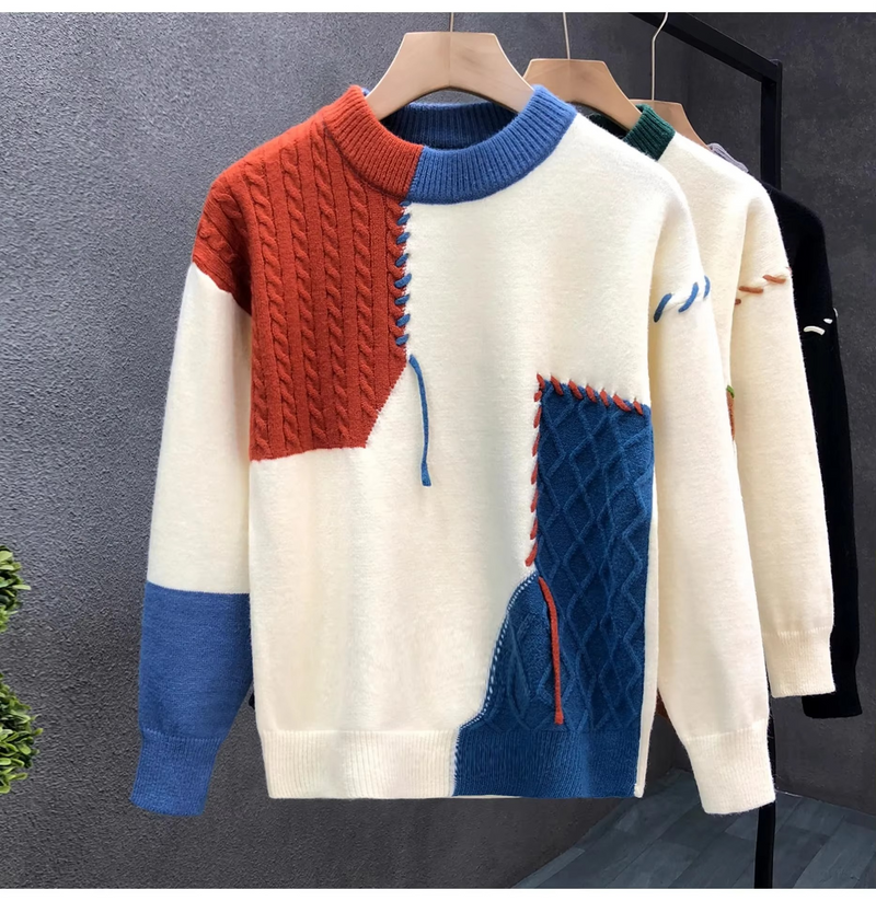 Ambrose Men's Sweater | Patchwork, Knit