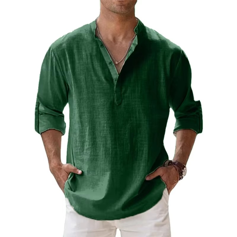 Ulric Men's Linen Shirt - full-length view