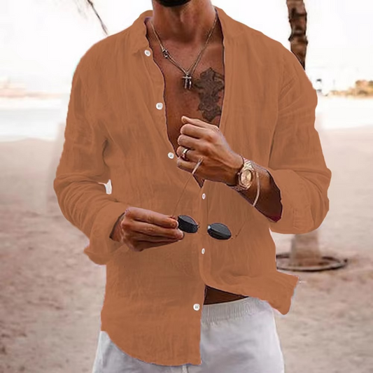 Rufus Men's Linen Shirt - styled view