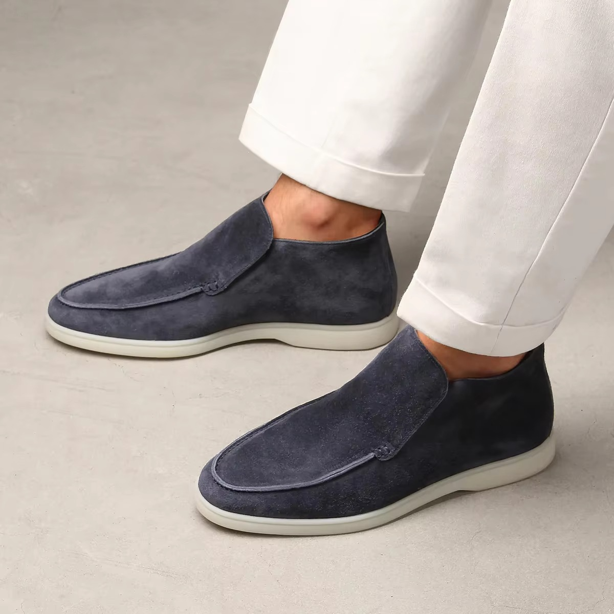 Jude Men's Suede Loafers - styled view