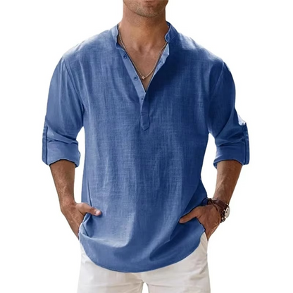 Ulric Men's Linen Shirt - front view