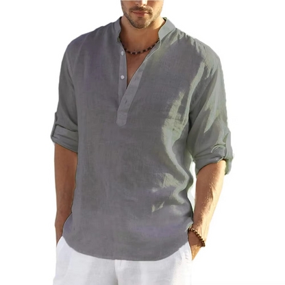 Hugo Men's Linen Shirt - fabric and finish detail