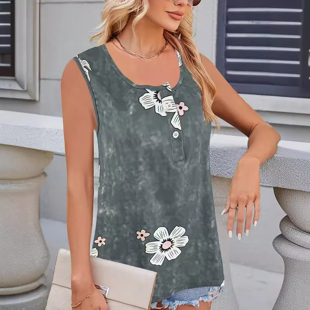 Ulla Women's Floral Vest - back view