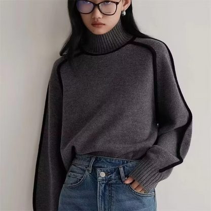 Lena Women's Striped Sweater - flat lay