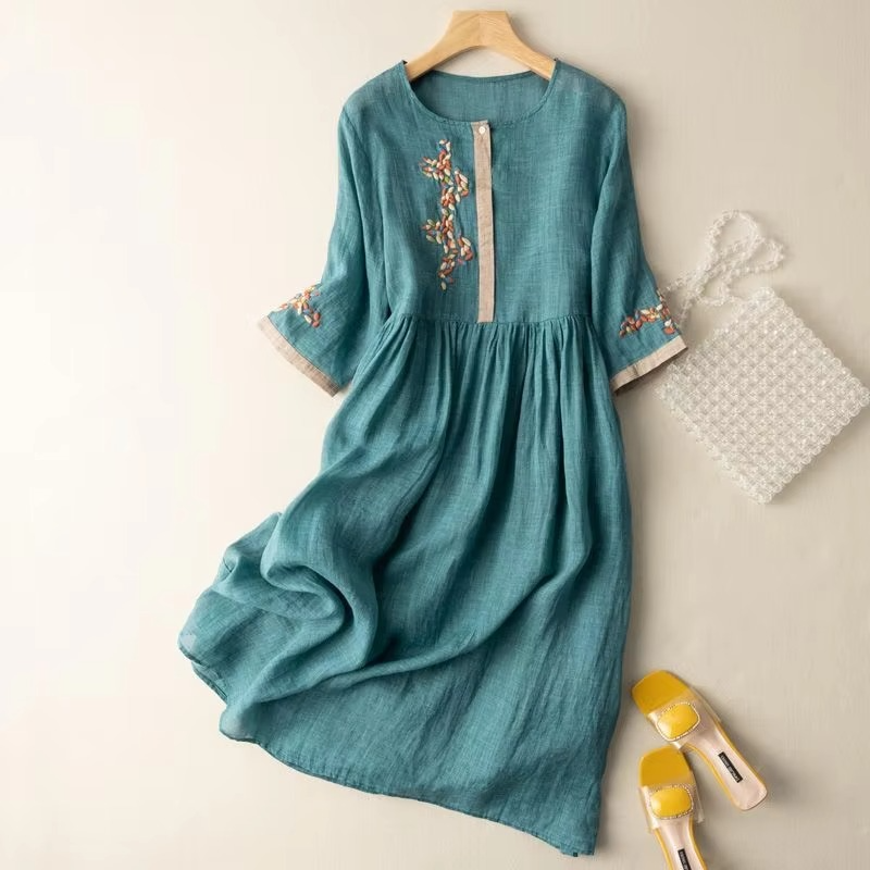 Jolie Women's Linen Dress - styled view