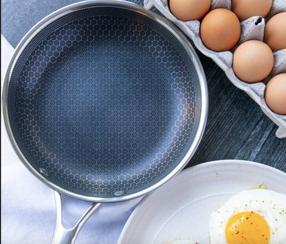 Scratch-Free Stainless Steel Frying Pan with Honeycomb Non-Stick Coating – Ergonomic Handle, Induction Compatible, Easy to Clean 4