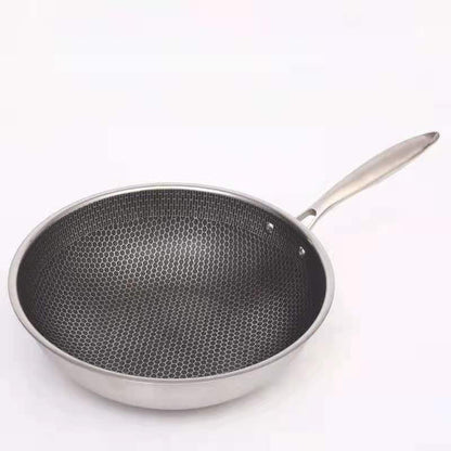 Scratch-Free Stainless Steel Frying Pan with Honeycomb Non-Stick Coating – Ergonomic Handle, Induction Compatible, Easy to Clean 6