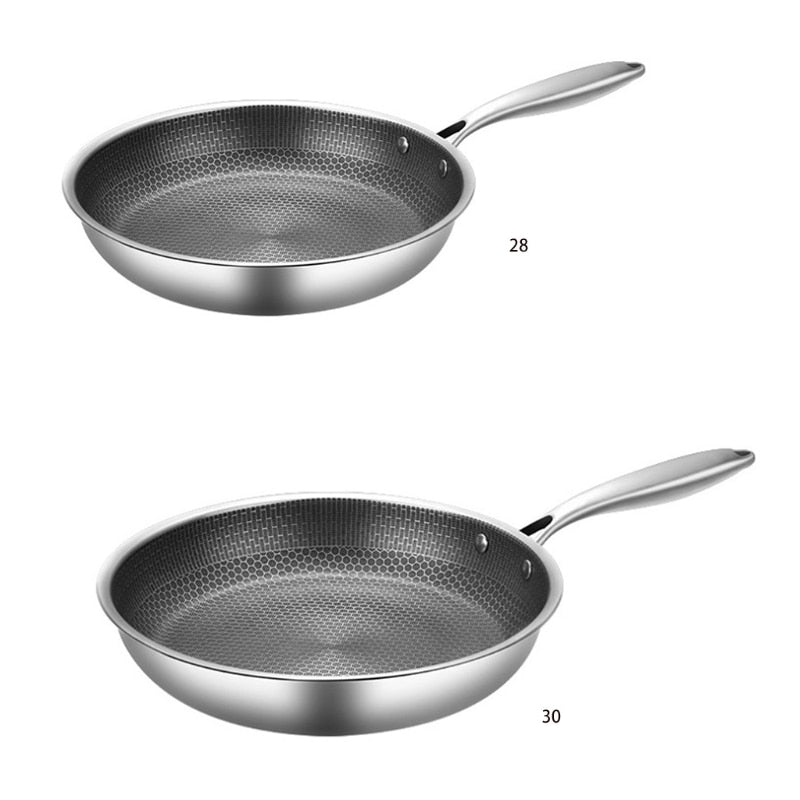 Scratch-Free Stainless Steel Frying Pan with Honeycomb Non-Stick Coating – Ergonomic Handle, Induction Compatible, Easy to Clean 7