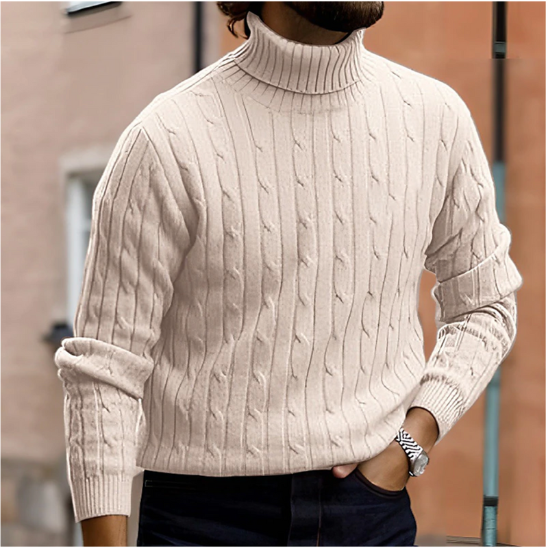Jasper Men's Cable Knit Sweater | Turtleneck