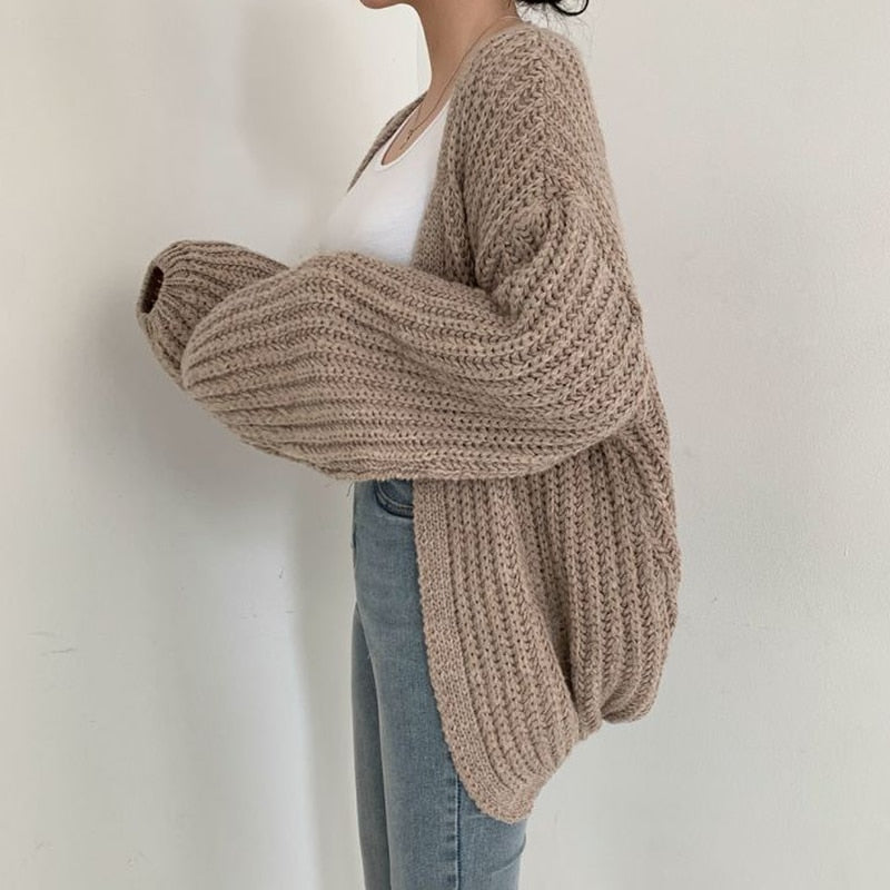Nell Women's Oversized Cardigan - fabric and finish detail
