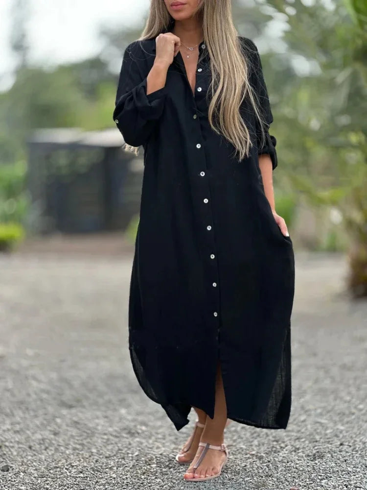 Willa Women's Shirt Dress - back view